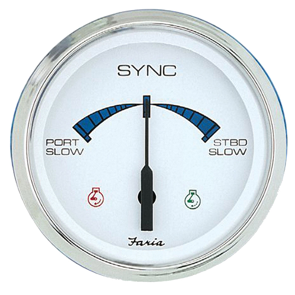 Faria 4 Chesapeake SS White Engine Synchronizer Dual Gas Var