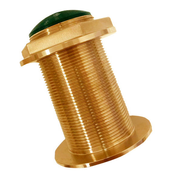 SI-TEX Bronze Low-Profile Thru-Hull Low-Frequency CHIRP Transducer - 300W, 18 Tilt, 40-75kHz [BT70L300-18]
