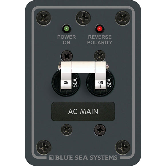 Blue Sea 8079 Panel de disyuntores solo principal de CA - Interruptores blancos [8079]
