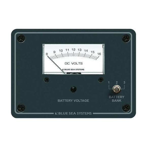 Voltímetro analógico de CC Blue Sea 8015 con panel [8015]
