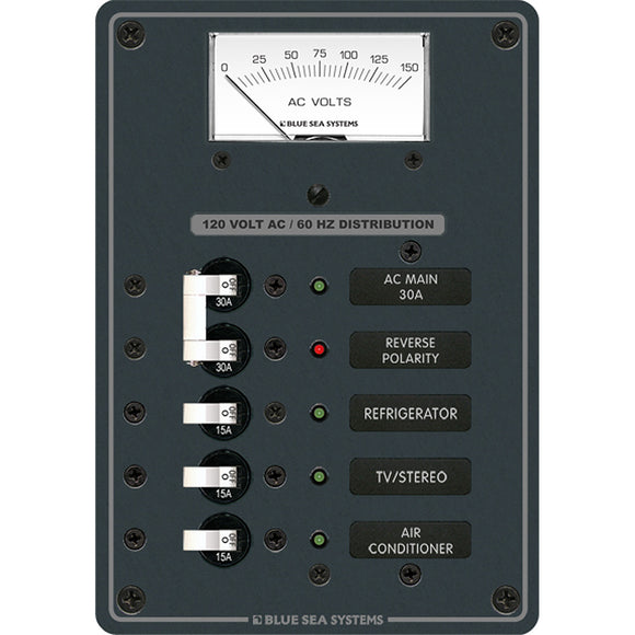 Blue Sea 8043 AC Main +3 Positions Toggle Circuit Breaker Panel - Interruptores blancos [8043]