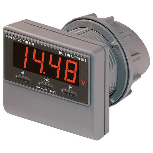 Voltímetro digital de CC Blue Sea 8251 con alarma [8251]