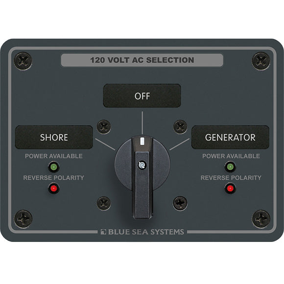 Panel de interruptores giratorios de CA Blue Sea 8367, 30 amperios, 2 posiciones + APAGADO, 2 polos [8367]