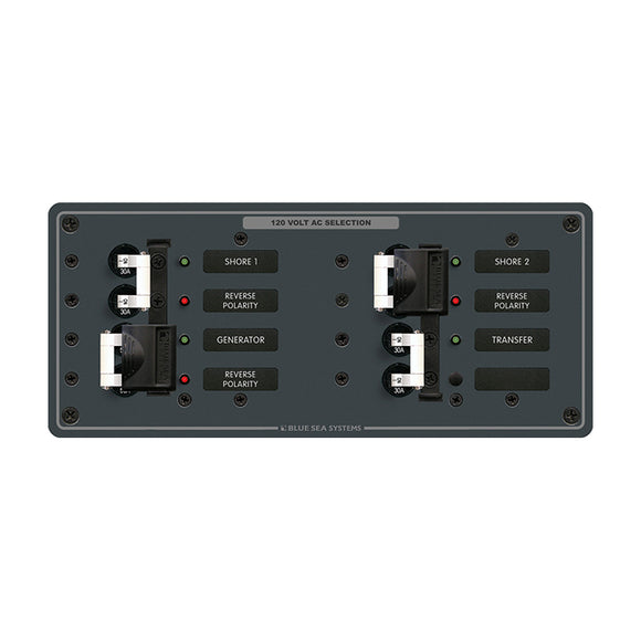 Blue Sea 8498 Panel de interruptores - AC 3 fuentes - Blanco [8498]