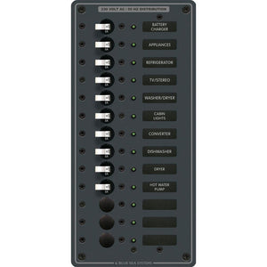 Blue Sea 8580 AC 13 posiciones 230v (europeo) Panel de interruptores (interruptores blancos) [8580]
