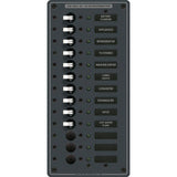 Blue Sea 8580 AC 13 posiciones 230v (europeo) Panel de interruptores (interruptores blancos) [8580]