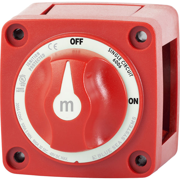 Blue Sea 6006 m-Series (Mini) Interruptor de batería Circuito único ON/OFF Rojo [6006]