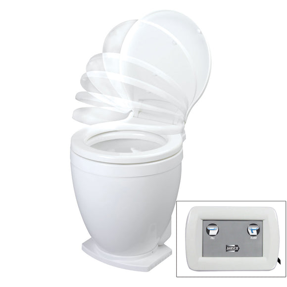 Inodoro eléctrico Jabsco Lite Flush de 12 V con panel de control [58500-1012]