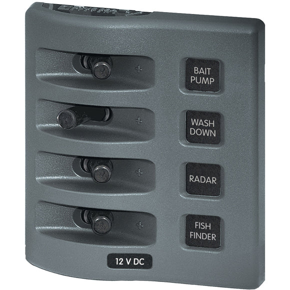 Blue Sea 4305 WeatherDeck Panel de interruptores impermeable de 12 V CC - 4 posiciones [4305]