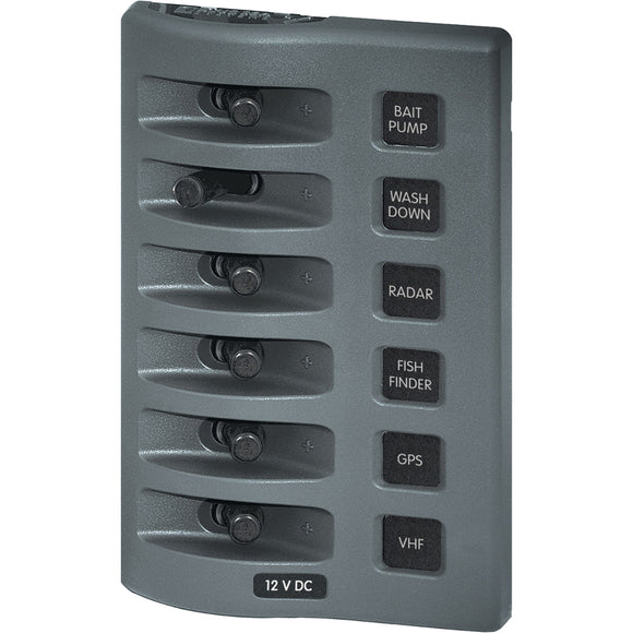 Blue Sea 4307 WeatherDeck Panel de interruptores impermeable de 12 V CC - 6 posiciones [4307]