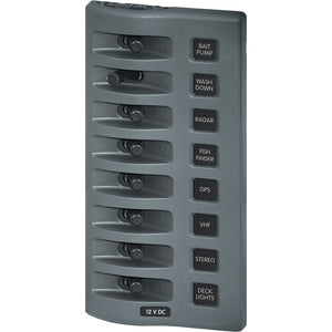 Blue Sea 4309 WeatherDeck Panel de interruptores impermeable de 12 V CC - 8 posiciones [4309]