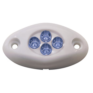 Luz de cortesía de iluminación innovadora - Montaje en superficie de 4 LED - LED azul/caja blanca [004-2100-7]