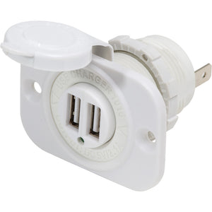 Enchufe de cargador USB doble de 12 V CC Blue Sea - Blanco [1016200]