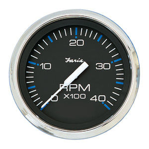 Tacómetro Faria Chesapeake Negro 4" - 4000 RPM (Diesel) [33742]
