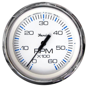 Tacómetro Faria Chesapeake White SS 4" - 6000 RPM (Gas) (E/S internas) [33807]
