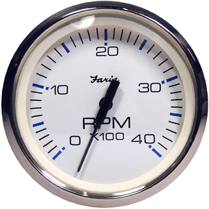 Tacómetro Faria Chesapeake White SS 4" - 4000 RPM (Diesel) (Recogida magnética) [33818]