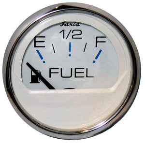 Medidor de nivel de combustible Faria Chesapeake White SS 2" (E-1/2-F) [13801]