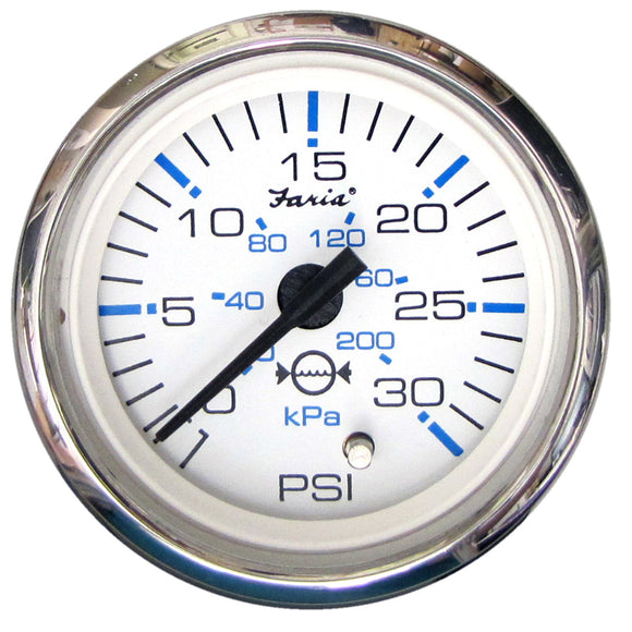 Manómetro de presión de agua Faria Chesapeake White SS 2