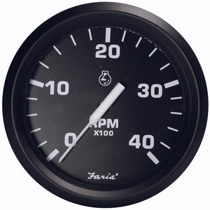 Tacómetro Faria Euro Black 4" - 4000 RPM (Diesel - Recogida magnética) [32803]