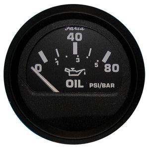 Medidor de presión de aceite Faria Euro Black 2" (80 PSI) [12803]