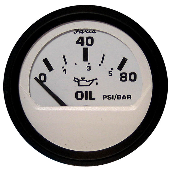 Medidor de presión de aceite Faria Euro White de 2