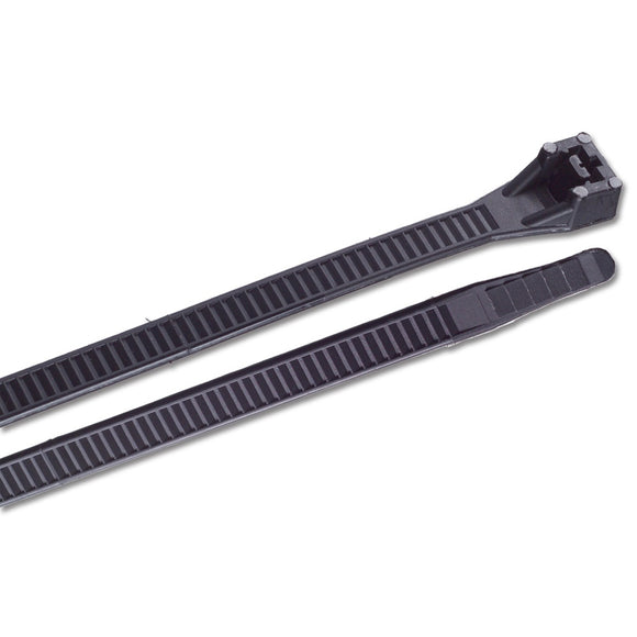 Ancor - Sujetadores con cremallera para cables de alta resistencia, color negro UV, 15