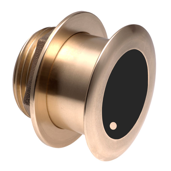 Garmin Transductor de haz ancho de bronce a través del casco con profundidad y temperatura - Inclinación de 0 grados, 8 pines - Airmar B175HW [010-12181-20]