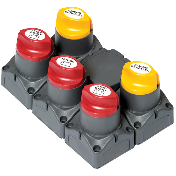 Grupo de distribución de baterías BEP para dos motores fuera de borda con tres bancos de baterías con VSR motorizado [80-716-0018-00]