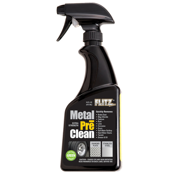 Flitz Metal Pre-Clean - Todos los metales, incluido el acero inoxidable - Botella rociadora de 16 oz [AL 01706]