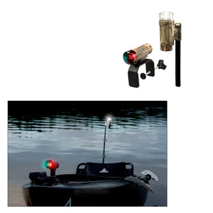 Kit de luz de navegación portátil Attwood PaddleSport - Abrazadera en C, almohadilla atornillada o adhesiva - RealTree Max-4 Camo [14195-7]