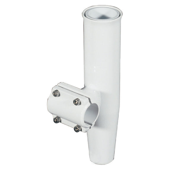Lee's Clamp-On Rod Holder - Aluminio blanco - Montaje horizontal - Se adapta a tubería OD de 1.315