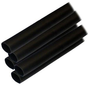 Tubo termorretráctil con revestimiento adhesivo Ancor (ALT) - 1/2" x 12" - Paquete de 5 - Negro [305124]