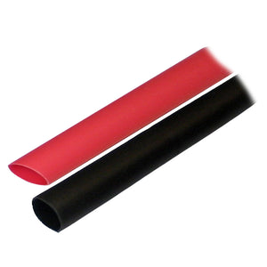 Tubo termorretráctil con revestimiento adhesivo Ancor (ALT) - 1/2" x 3" - Paquete de 2 - Negro/Rojo [305602]