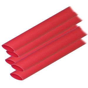 Tubo termorretráctil con revestimiento adhesivo Ancor (ALT) - 1/2" x 12" - Paquete de 5 - Rojo [305624]