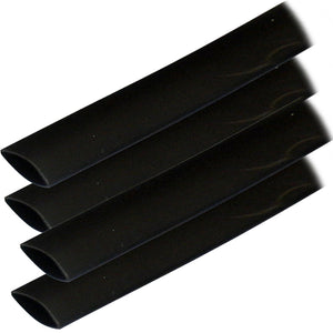 Tubo termorretráctil con revestimiento adhesivo Ancor (ALT) - 3/4" x 6" - Paquete de 4 - Negro [306106]