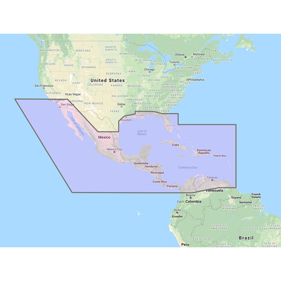 Gráfico vectorial de Furuno América Central, parte del Caribe de México - Fotos satelitales de resolución estándar de datos 3D - Código de desbloqueo [MM3-VNA-027]