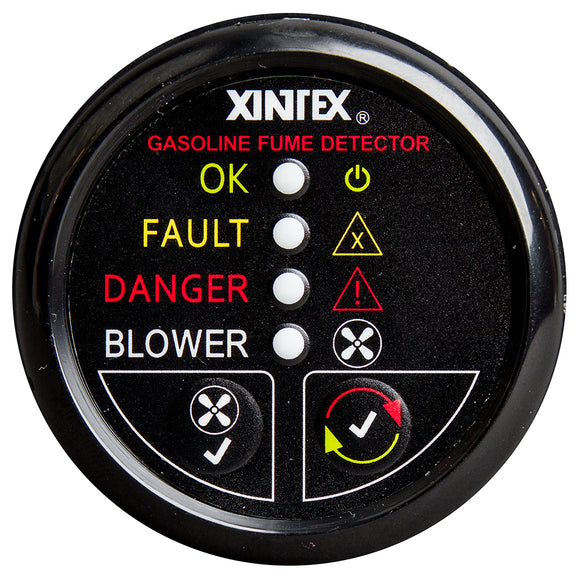 Fireboy-Xintex Gasoline Fume Detector w/Blower Control - Black Bezel - 12V [G-1BB-R]