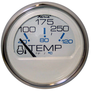 Faria Chesapeake Blanco SS 2" Medidor de temperatura del agua - Métrico (40 a 120C) [13828]