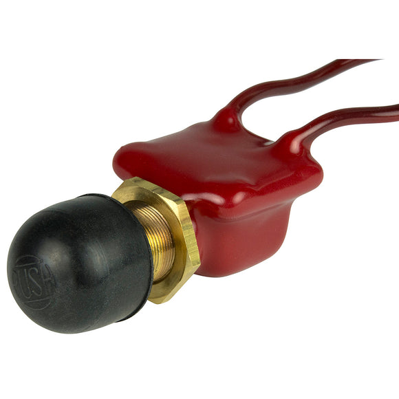 Interruptor de botón pulsador revestido de PVC SPST de 2 posiciones BEP - APAGADO/(ENCENDIDO) [1001506]