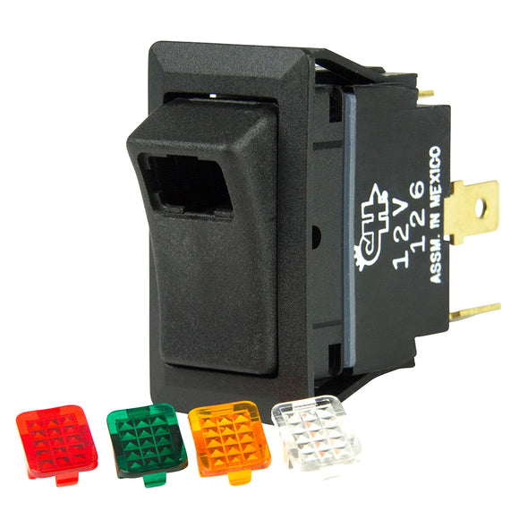 Interruptor basculante BEP SPST - 1 LED con cubiertas de 4 colores - 12 V/24 V - ENCENDIDO/APAGADO [1001716]