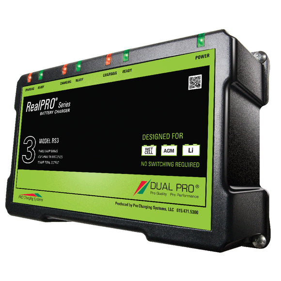 Cargador de batería Dual Pro RealPRO Series - 18A - 3-6A-Banks - 12V-36V [RS3]