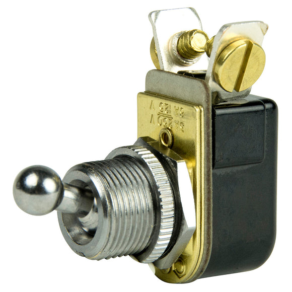 BEP SPST Chrome Plated Toggle Switch - 3/8
