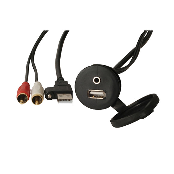 FUSION MS-CBUUSB3.5 Conector de auriculares USB de 3,5 mm para montaje en panel [010-12381-00]