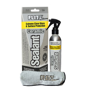 Botella en aerosol para sellador cerámico Flitz con paño de microfibra para pulir - 236ml/8oz [CS 02908]