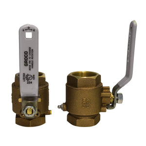 GROCO 1-1/4" NPT Bronze In-Line Ball Valve [IBV-1250]