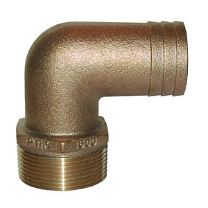 GROCO 2" NPT x 2" ID Bronce 90 Grados Tubería a manguera Codo de caudal estándar [PTHC-2000]