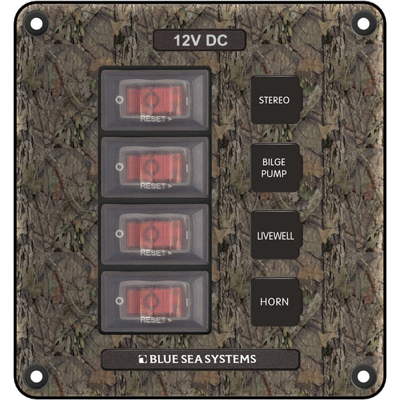 Blue Sea 4323 Panel de interruptores de disyuntor de 4 posiciones - Camuflaje [4323]