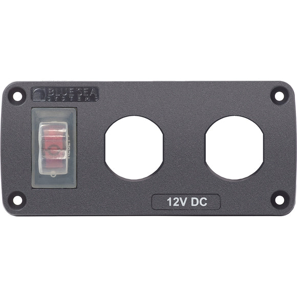 Blue Sea 4364 Panel de accesorios USB resistente al agua - Disyuntor de 15 A, 2 aberturas en blanco [4364]