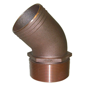 GROCO Tubo de 45 grados de bronce NPT de 2-1/2" a manguera de 2-1/2" [PTHD-2500]