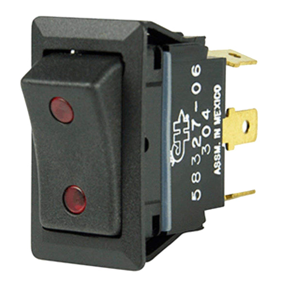 Cole Hersee Interruptor basculante sellado con luces piloto redondas pequeñas SPDT On-Off-On 4 cuchillas [58327-06-BP]